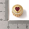 Heart Real 18K Gold Plated Brass Micro Pave Cubic Zirconia European Beads KK-G511-01G-04-3