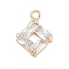 Rack Plating Brass with Cubic Zirconia Pendants KK-Q018-05G-1