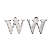 Tarnish Resistant 304 Stainless Steel Alphabet Charms STAS-H122-W-P-1