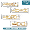8Pcs 4 Styles Rack Plating Brass Clear Cubic Zirconia Watch Band Clasps KK-BC0009-76G-2