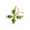 304 Stainless Steel Cubic Zirconia Pendants STAS-OY010-05G-1