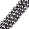 Magnetic Synthetic Hematite Beads Strands X-G-Q893-12mm-1
