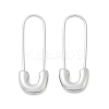 304 Stainless Steel Safety Pin Charm Huggie Hoop Earrings for Women EJEW-C096-41P-2