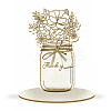 Mother's Day Wood Flower Bouquet Greeting Card AJEW-WH0441-006-1