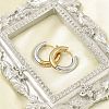201 Stainless Steel Two Tone Hoop Earrings EJEW-Q002-01G-05-2