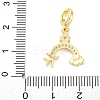 Brass Micro Pave Cubic Zirconia European Dangle Charms KK-D325-09G-3