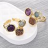 Natural Amethyst/Korean Jade/Agate Germ Cuff Rings RJEW-M076-05G-06-4