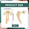 4 Pairs Brass with Cubic Zirconia Stud Earrings for Women EJEW-BC0001-17G-2