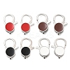 Flat Round Brass Enamel Lobster Claw Clasps KK-Z147-02P-B-1