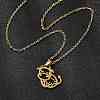 Hollow Cow 201 Stainless Steel Pendant Necklaces & Stud Earrings Sets for Women SJEW-Q025-05G-2