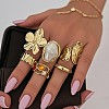 Alloy Glass and Imitation Pearl Ring Set for Women FS-WG240C6-01-3