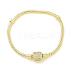 Brass Micro Pave Clear Cubic Zirconia Link Bracelets BJEW-S158-15G-4
