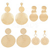 4 Pairs 4 Style Alloy Flat Round Dangle Stud Dangle Earrings for Women EJEW-AN0003-91-1