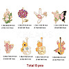 8Pcs 8 Styles Rack Plating Alloy Enamel Pendants FIND-FP0002-65-6