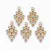 Brass Micro Pave Cubic Zirconia Pendants KK-S359-058-RS-1