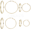 4 Piars 4 Styles Brass Ring Hoop Earrings for Women EJEW-BBC0001-71-1
