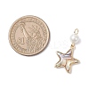 4Pcs 4 Styles Brass Enamel Imitation Abalone Shell Pendants PALLOY-JF04291-3