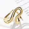 304 Stainless Steel S-shaped Open Cuff Rings for Women RJEW-Z077-01G-06-3