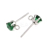 304 Stainless Steel Micro Pave Cubic Zirconia Stud Earring Findings STAS-H240-56P-05-2