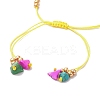 Dyed Synthetic Turquoise Chip & MIYUKI Round Rocailles Beads Braided Bead Bracelets BJEW-MZ00252-02-4