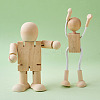 Unfinished Blank Wooden Robot Toys AJEW-TA0001-03-5