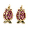 Brass Micro Pave Cubic Zirconia Pendants X-ZIRC-L100-031G-1
