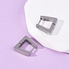 304 Stainless Steel Cubic Zirconia Trapezoid Hoop Earrings EJEW-D331-06P-1