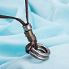 Men Adjustable Cowhide Pendant Necklaces NJEW-BB31311-4