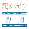 Unicraftale 16Pcs 4 Styles 304 Stainless Steel Findings Converter STAS-UN0053-23-3