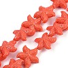 Synthetic Coral Dyed Carved Beads Strands CORA-K009-06C-02-1