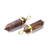 Natural Tiger Iron Pointed Pendants G-G025-01G-11-3