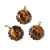 Natural Tiger Eye Pendants G-E043-01B-12G-1