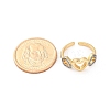 Brass Micro Pave Clear Cubic Zirconia Cuff Finger Rings for Women RJEW-C116-09G-5