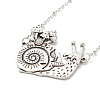 Alloy Snail with Mushroom Pendant Necklace with Resin Beaded NJEW-G056-03AS-1