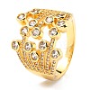 Brass Micro Pave Cubic Zirconia Finger Rings RJEW-F116-09A-G-3