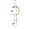 Nuggets Natural Quartz & Brass Moon Hanging Suncatchers HJEW-JM04253-03-2