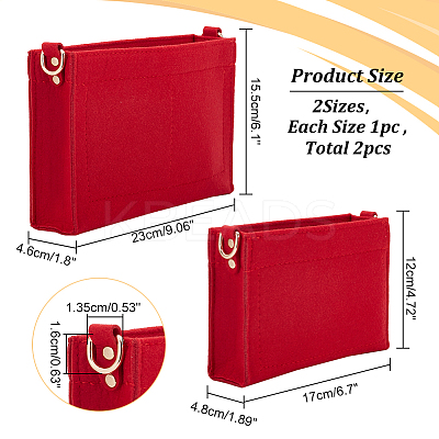 2Pcs 2 Style Wool Felt Bag Organizer Inserts FIND-WR0007-41D-1