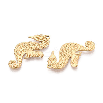 304 Stainless Steel Sea Horse Pendants STAS-T069-17G-1