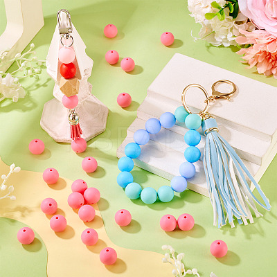 50Pcs Food Grade Eco-Friendly Silicone Beads SIL-TA0002-89D-1