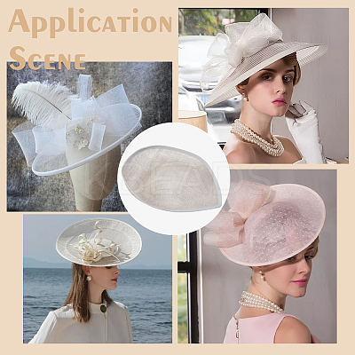 Linen Mini Hat Fascinator Base AJEW-WH0561-32D-1