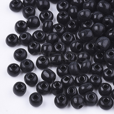Baking Paint 3/0 Glass Seed Beads SEED-Q025-5mm-M07-1