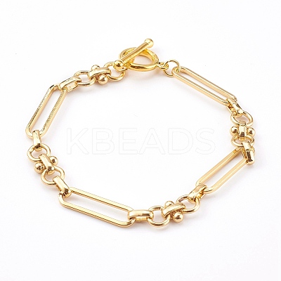 Brass Link Chain Bracelets BJEW-JB06016-1
