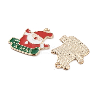 Christmas Light Gold Plated Alloy Enamel Pendants ENAM-M219-02KCG-1