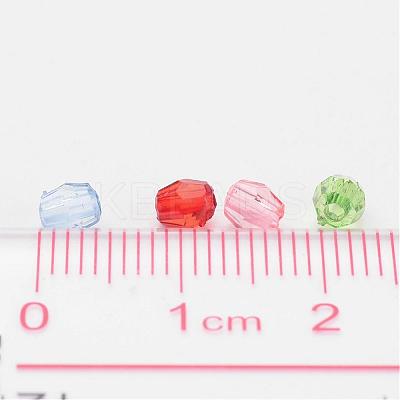 Mixed Color Transparent Acrylic Faceted Round Beads X-DB4MMM-1