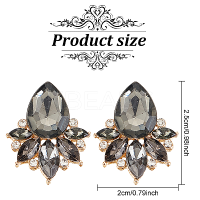 4 Pairs 4 Colors Rhinestone Teardrop Stud Earrings EJEW-AN0002-28-1