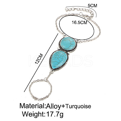 Bohemian Style Alloy Finger Ring Bracelets for Women WG85AD3-01-1