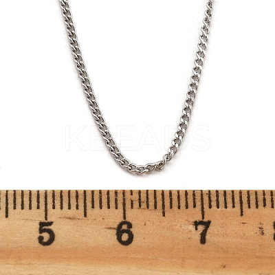 Brass Curb Chain Necklaces for Women NJEW-D302-50P-1