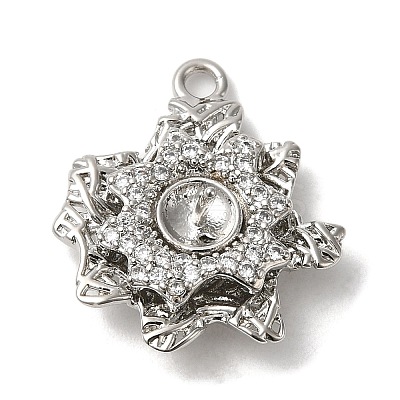 Rack Plating Brass Cubic Zirconia Pendants KK-M267-13P-1