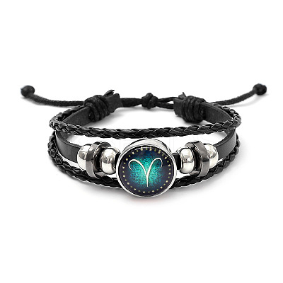 Imitation Leather Triple Layer Multi-strand Bracelets FS-WGC42D3-03-1