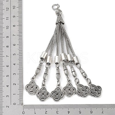 Tibetan Style Alloy Curb Chain Tassel Big Pendants FIND-K013-01AS-07-1